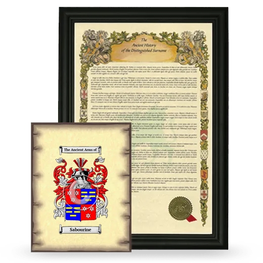 Sabourine Framed History and Coat of Arms Print - Black