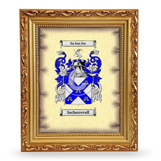 Sacherrevall Coat of Arms Framed - Gold