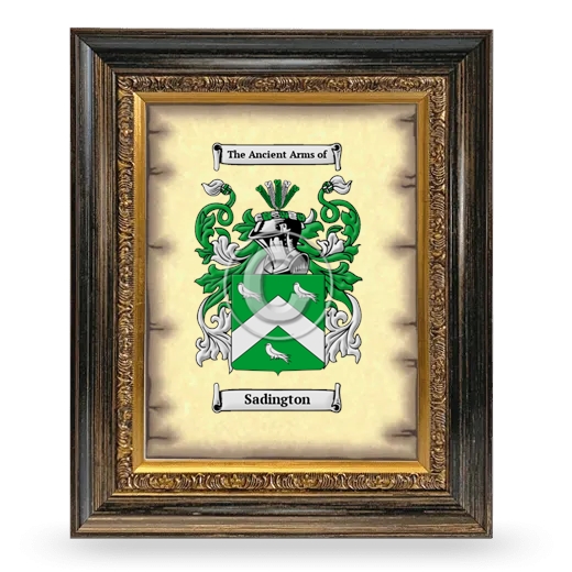 Sadington Coat of Arms Framed - Heirloom