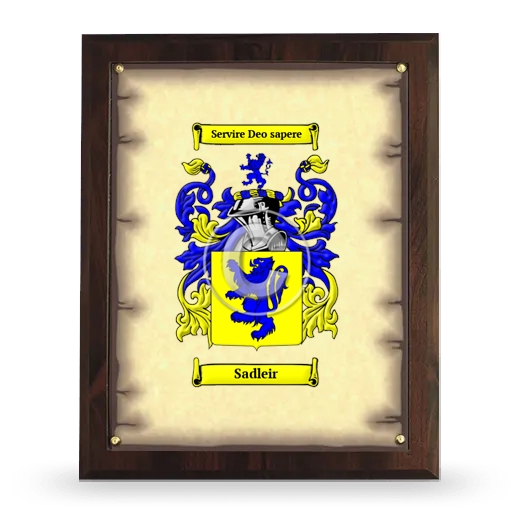 Sadleir Coat of Arms Plaque