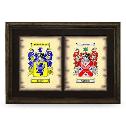 Double Coat of Arms Framed - Brown