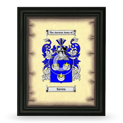 Saven Coat of Arms Framed - Black