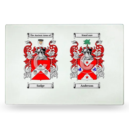 Double Coat of Arms Glass Cutting Board