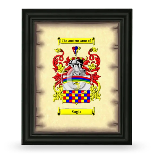 Sagir Coat of Arms Framed - Black