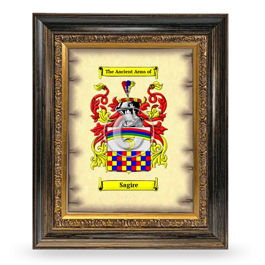 Sagire Coat of Arms Framed - Heirloom