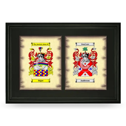 Double Coat of Arms Framed - Black