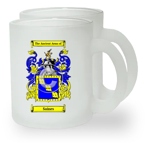 Saines Pair of Frosted Glass Mugs