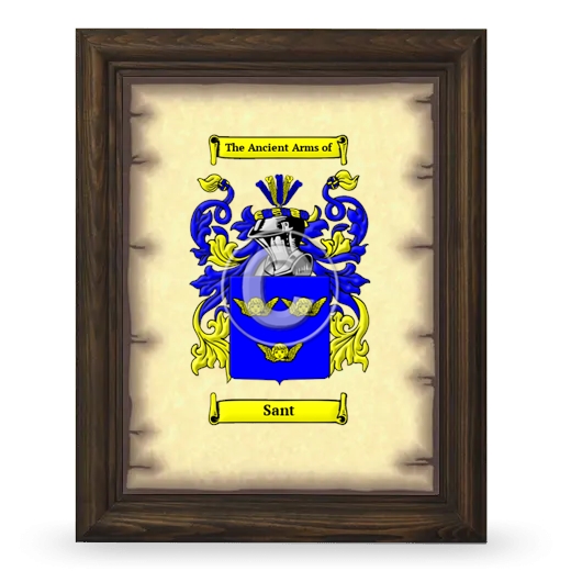 Sant Coat of Arms Framed - Brown