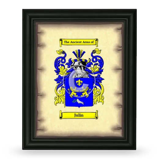 Julin Coat of Arms Framed - Black