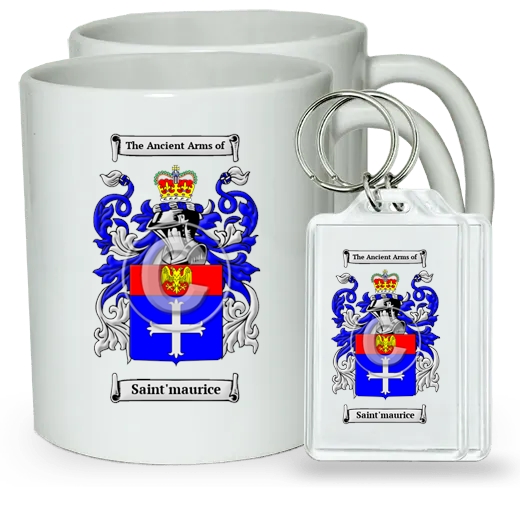 Saint'maurice Pair of Coffee Mugs and Pair of Keychains