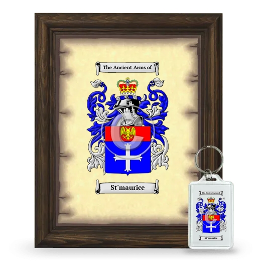 St'maurice Framed Coat of Arms and Keychain - Brown