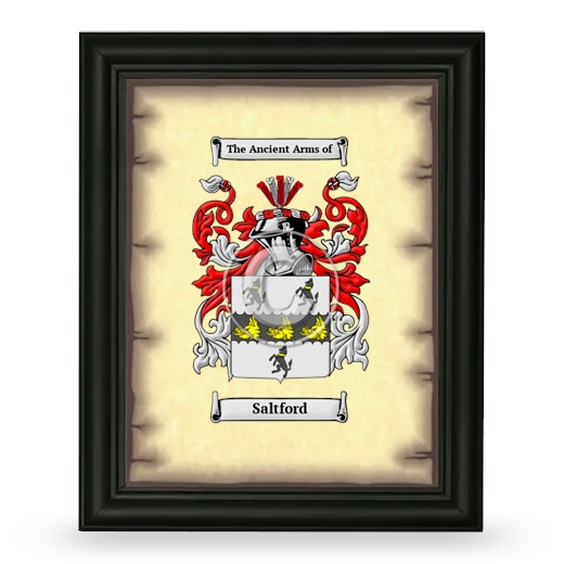 Saltford Coat of Arms Framed - Black
