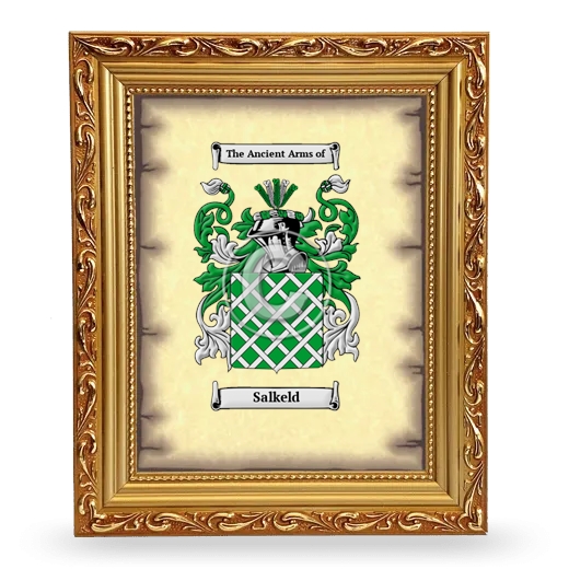 Salkeld Coat of Arms Framed - Gold