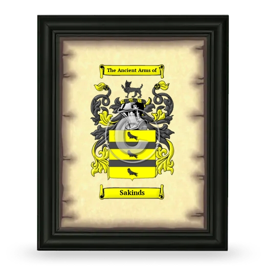 Sakinds Coat of Arms Framed - Black