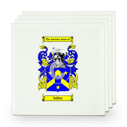 Soltes Set of Four Small Tiles with Coat of Arms