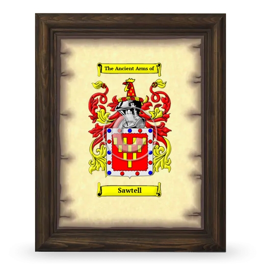 Sawtell Coat of Arms Framed - Brown