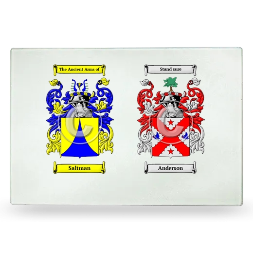 Double Coat of Arms Glass Cutting Board