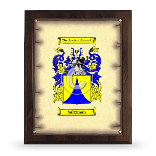 Saltzman Coat of Arms Plaque