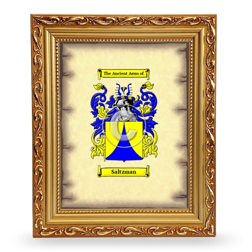 Saltzman Coat of Arms Framed - Gold