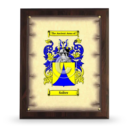 Solter Coat of Arms Plaque