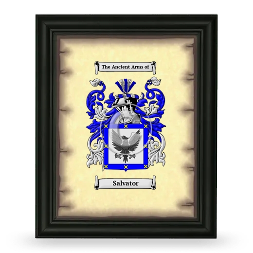 Salvator Coat of Arms Framed - Black