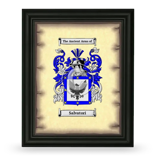 Salvatori Coat of Arms Framed - Black