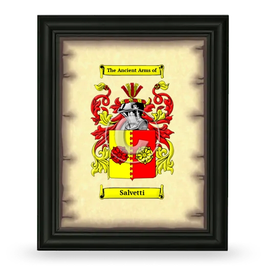 Salvetti Coat of Arms Framed - Black