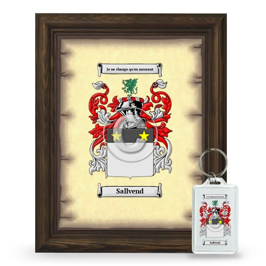 Sallvend Framed Coat of Arms and Keychain - Brown