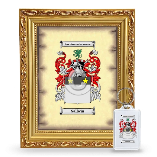 Sallwin Framed Coat of Arms and Keychain - Gold