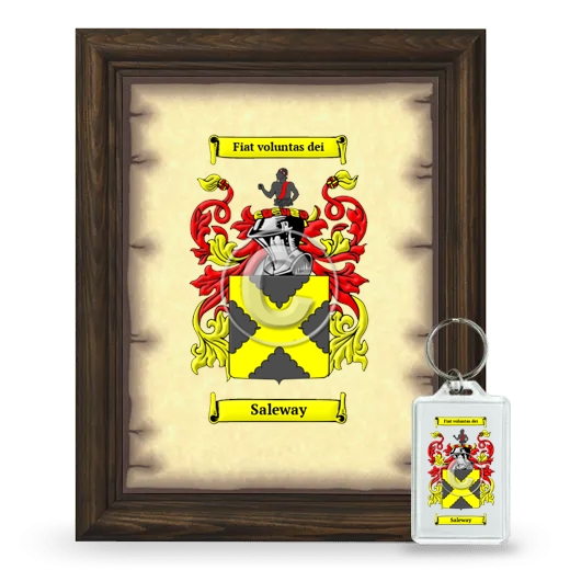 Saleway Framed Coat of Arms and Keychain - Brown