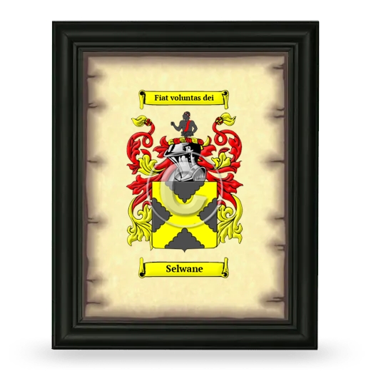 Selwane Coat of Arms Framed - Black