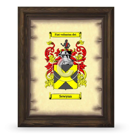 Sewynn Coat of Arms Framed - Brown