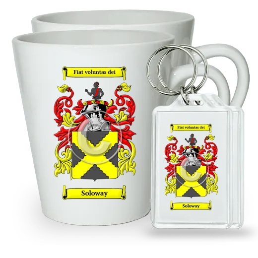 Soloway Pair of Latte Mugs and Pair of Keychains