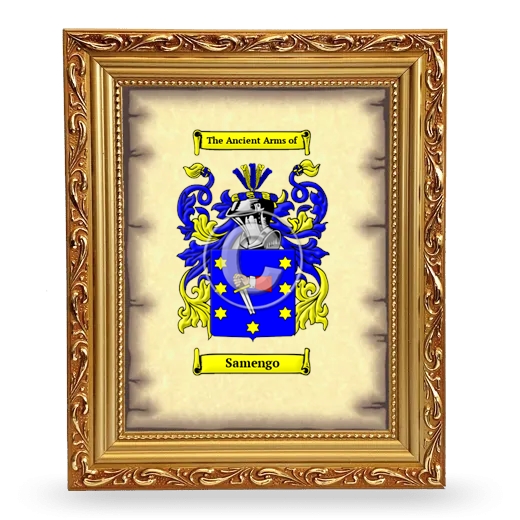 Samengo Coat of Arms Framed - Gold