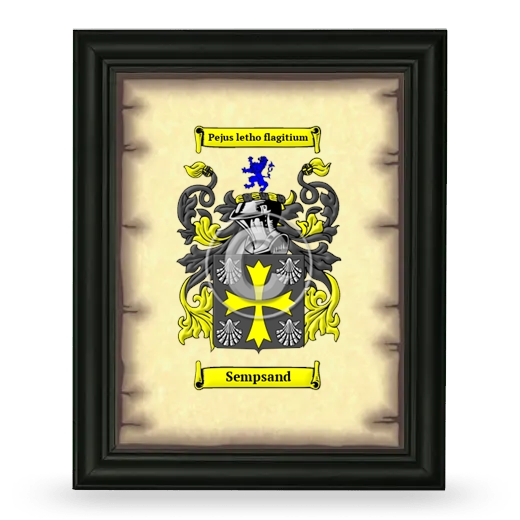 Sempsand Coat of Arms Framed - Black