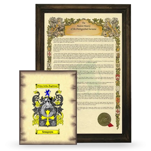 Sempsyn Framed History and Coat of Arms Print - Brown