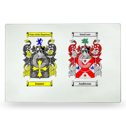 Double Coat of Arms Glass Cutting Board