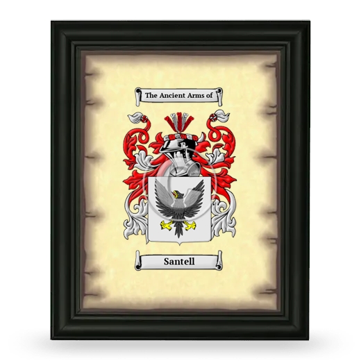 Santell Coat of Arms Framed - Black