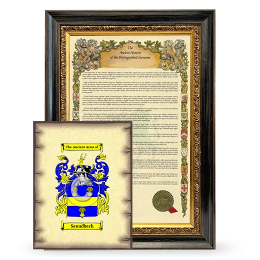 Saundbach Framed History and Coat of Arms Print - Heirloom