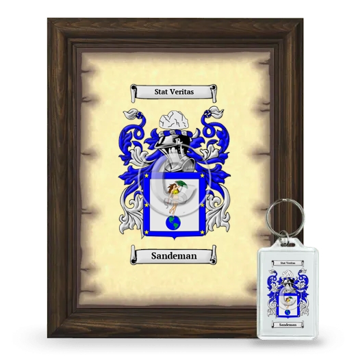 Sandeman Framed Coat of Arms and Keychain - Brown