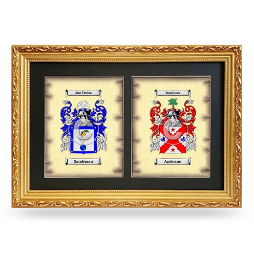 Double Coat of Arms Framed - Gold