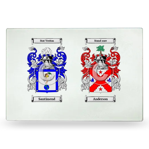 Double Coat of Arms Glass Cutting Board