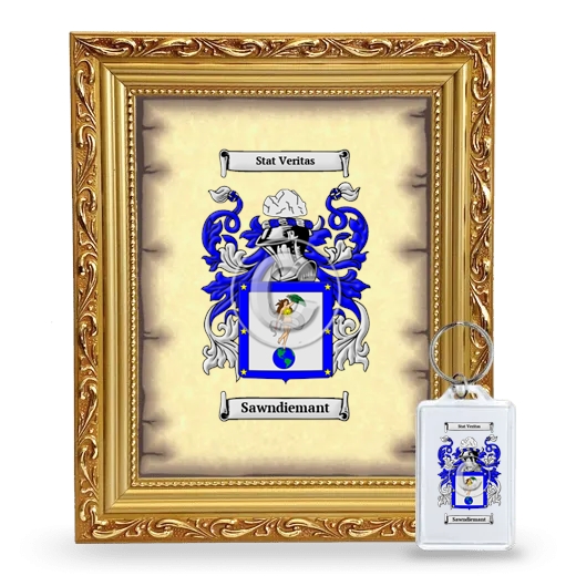 Sawndiemant Framed Coat of Arms and Keychain - Gold