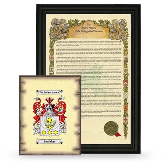 Sandders Framed History and Coat of Arms Print - Black