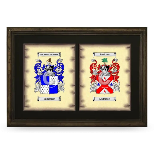 Double Coat of Arms Framed - Brown