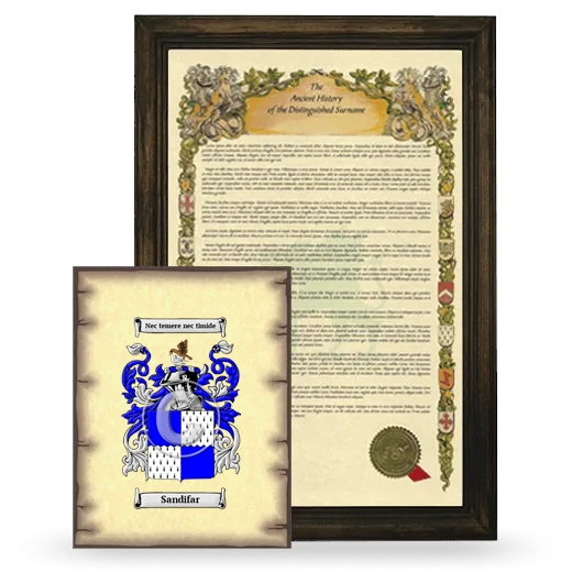 Sandifar Framed History and Coat of Arms Print - Brown