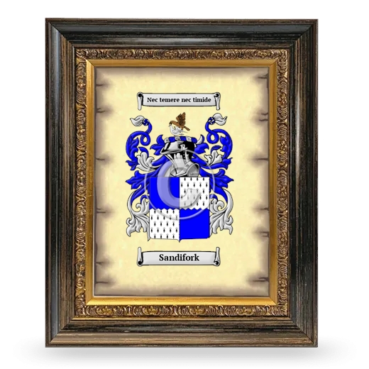 Sandifork Coat of Arms Framed - Heirloom