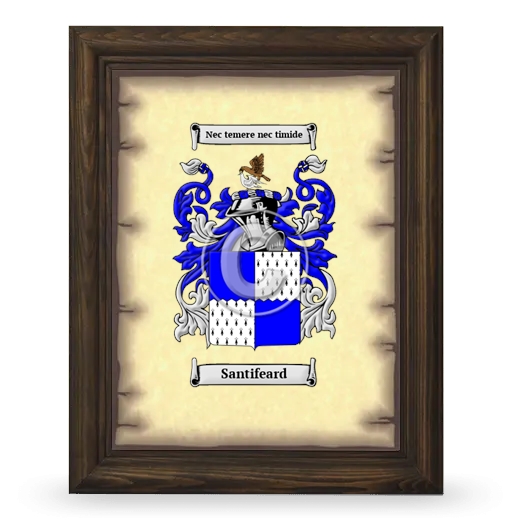 Santifeard Coat of Arms Framed - Brown