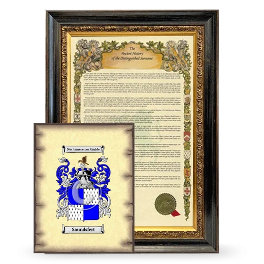 Saundsfert Framed History and Coat of Arms Print - Heirloom