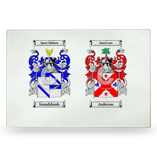 Double Coat of Arms Glass Cutting Board